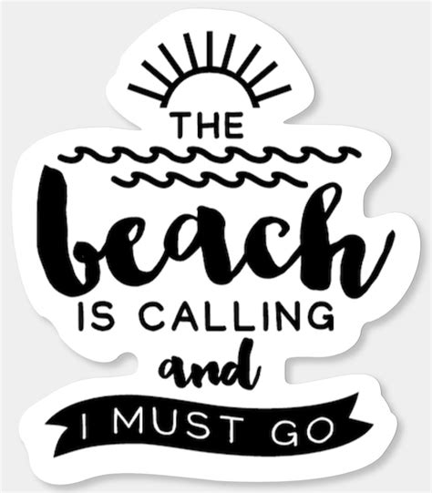 The Beach Is Calling And I Must Go Sticker Stickers Beach Etsy