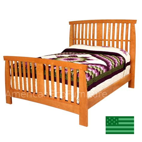 Amish Glendale Slats Bed Usa Made Bedroom Furniture American Eco