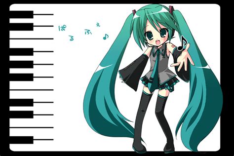 Safebooru 1girl Aqua Hair Hatsune Miku Hayashi Sakura Long Hair Solo Thigh Highs Twintails