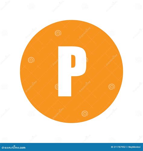 Letter P Logo Symbol In Orange Circle Stock Vector Illustration Of