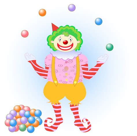 Clown Juggling Colorful Balls Stock Vector Illustration Of Cheerful
