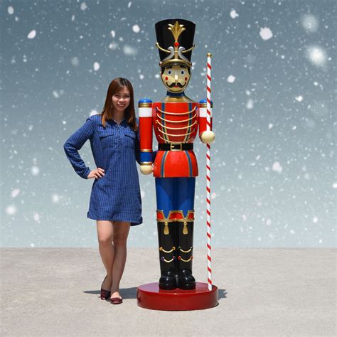 Life Size Toy Soldier With Left Hand Striped Baton