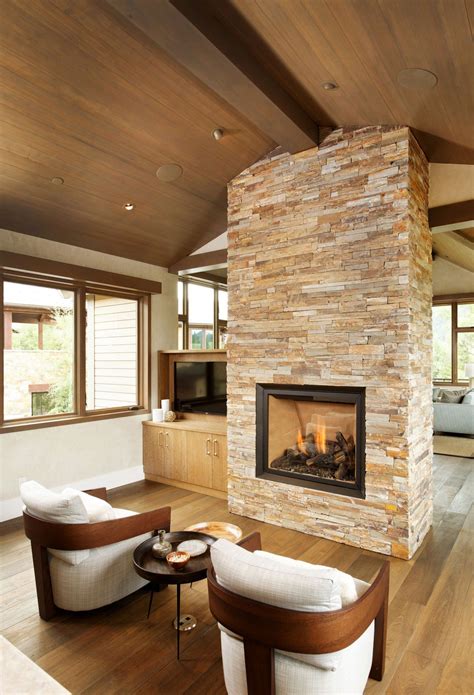 Fireplace Modern Mountain Home Mountain Homes Home