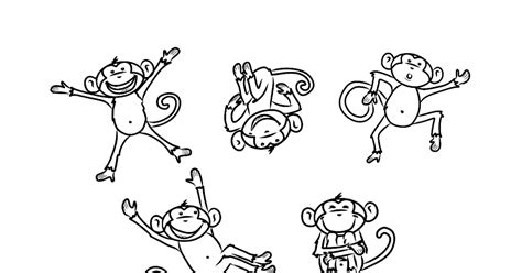5 Monkeys Jumping On The Bed Coloring Pages Bust Out Your Crayons
