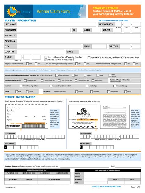 Write or type the required information on the hardcopy and. 2015 Form CA CSL 1242 Fill Online, Printable, Fillable ...