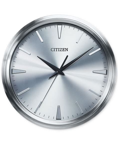Citizen Gallery Silver Tone Metal Wall Clock Macys