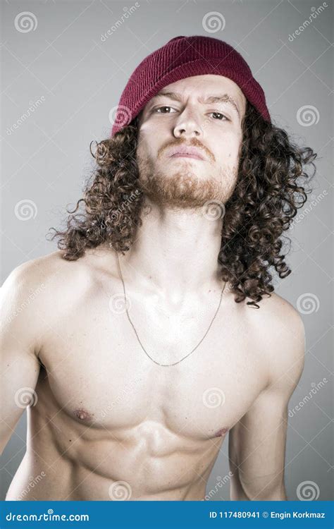 Young Ginger Topless Man Studio Portrait Stock Image Image Of Ginger