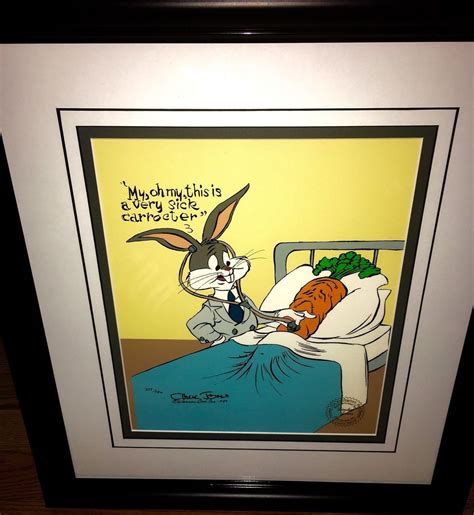 warner brothers bugs bunny cel bugs sick carrot 2x signed chuck jones rare cell ringo s store