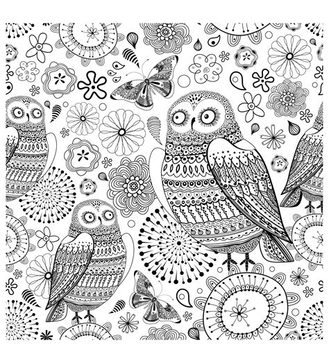 Hard Owl Coloring Pages