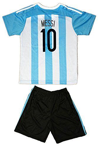 20152016 Argentina Kids 10 Messi Soccer Jersey And Shorts Youth Sizes