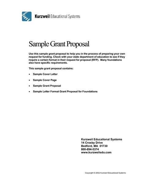 Sample Grant Proposal Non Profit Template Business