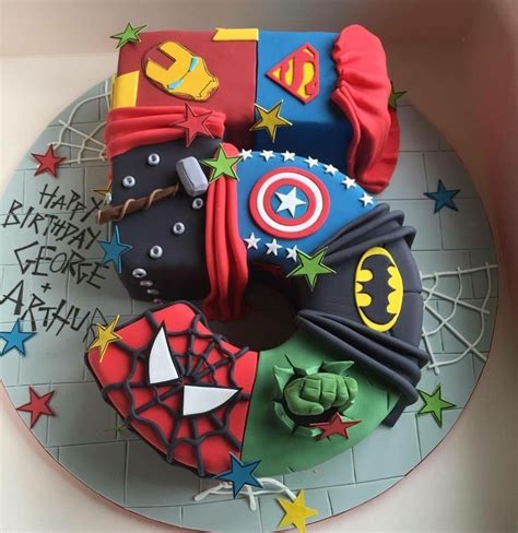 Number 5 Superhero Cake Superhero Birthday Cake Avengers Birthday
