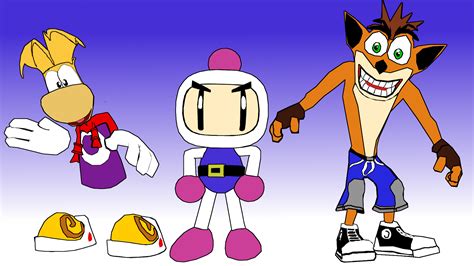 Favorite Characters Rayman Bomberman And Crash By Kongzillarex619 On