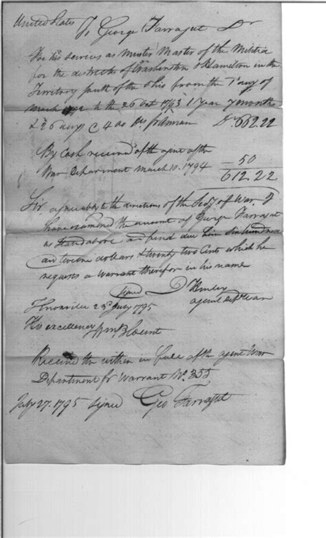 Papers Of The War Department · Payment Due George Farragut · Document