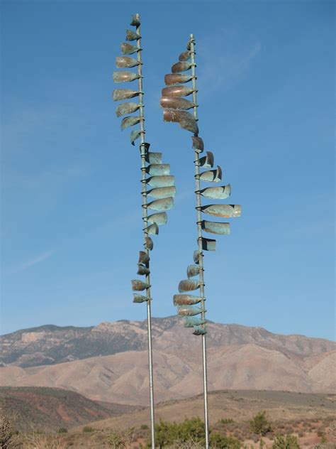 A Pair Of Wave Kinetic Wind Sculptures By American Artist Lyman
