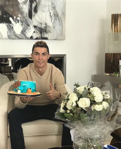 Cristiano Ronaldo Shows Off His 33rd Birthday Cake Photo