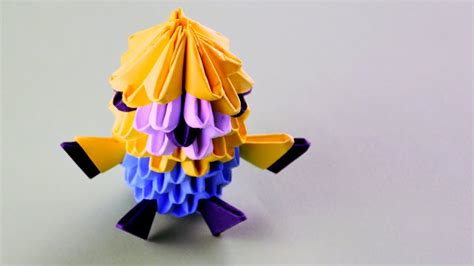 Minion Of Paper Assembly 3d Origami Tutorial For Beginners Youtube