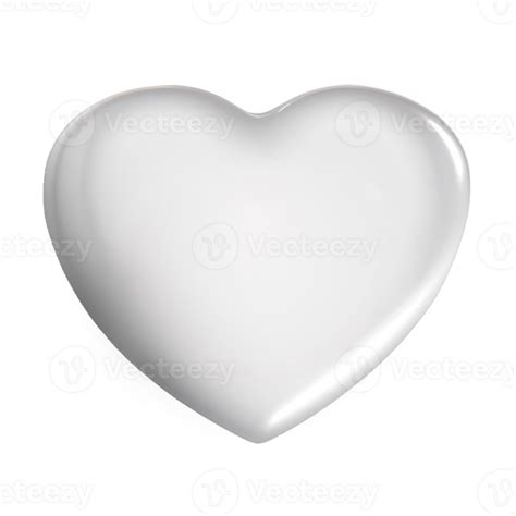 White 3d Heart 22278347 Png