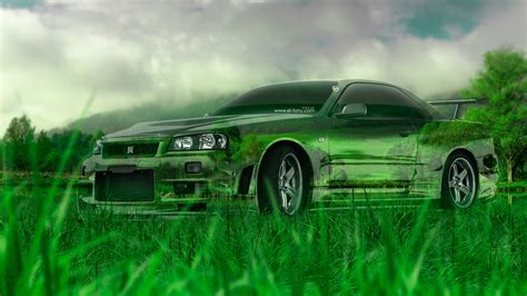 Cool collections of 4k jdm wallpaper for desktop laptop and mobiles. Nissan Skyline GTR R34 JDM Crystal Nature Car 2015 ...