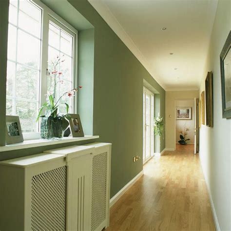 Sage Green Corridor Hallway With Laminate Floor Hallwayideas Hallway
