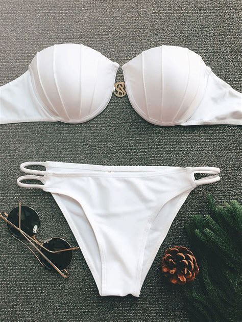 20 Off 2021 Underwire Push Up Bikini Set In White Zaful