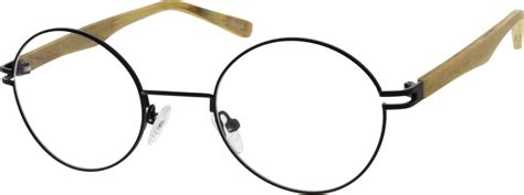 White Stainless Steel Full Rim Frame With Acetate Temples 6700 Zenni Optical Eyeglasses