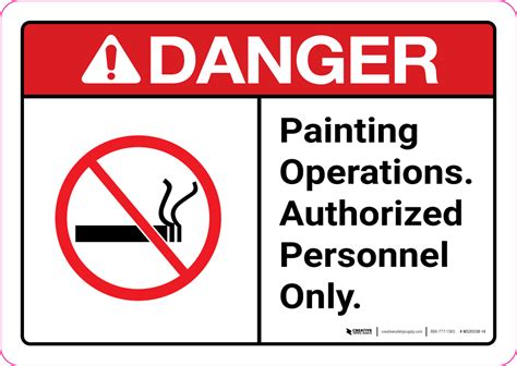 Danger Painting Operations Authorized Personnel Only Ansi Landscape