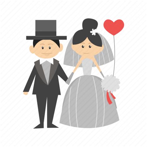 Bride Couple Dress Groom Happy Wedding Woman Icon Download On