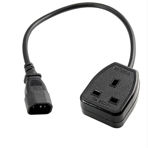 M UK Power Adaptor Cord IEC C Male Plug To UK Pin Female Socket Power Adapter Cable For