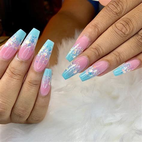 Cute Pink And Blue Nail Designs Blue Nail Designs Blue Ombre Nails
