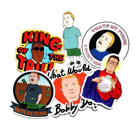 6pcslot King Of The Hill Bobby Cartoon Stickers For Laptop Luggage