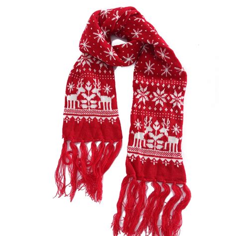 Christmas Scarves For Women Reindeer Snowflake Scarf Warm Poncho Thick Winter Scarf Tassels