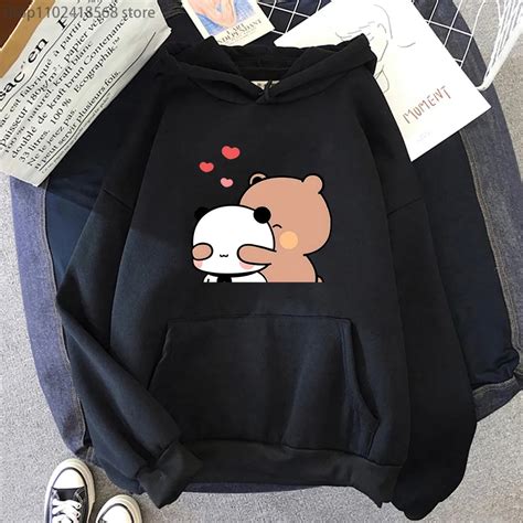 Panda Bear Hoodies Cartoon Bubu Dudu Graphic Sweatshirt Women Clothes Long Sleeve Pullover Girls