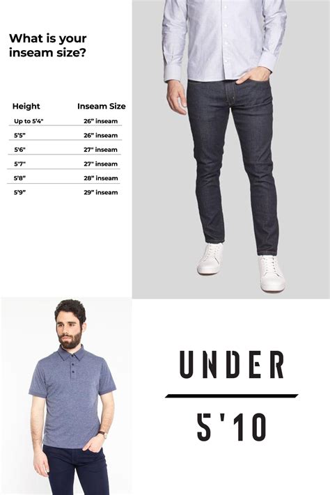 Inseam Height Chart Jeans