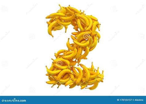 Number 2 From Bananas 3d Rendering Stock Illustration Illustration