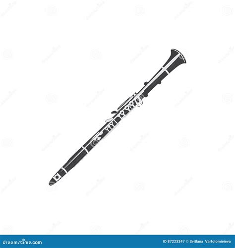 Classical Black And White Clarinet Vector Illustration Stock Vector