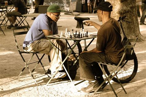 2 Men Playing Chess In Madison Square Park Typical Nyc Street Scene