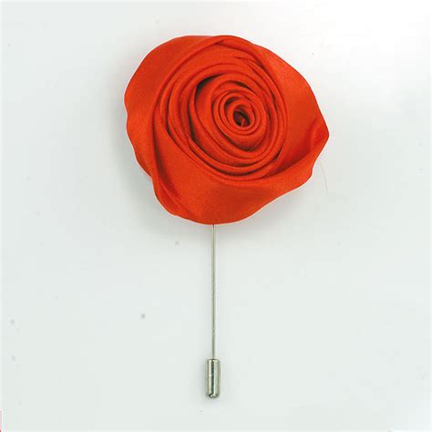 Dark Orange Rosette Lapel Pin