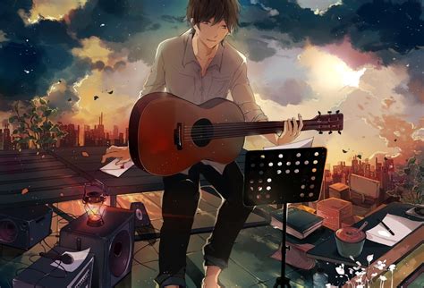 Anime Boy With Guitar Wallpaper Hd Anime Anime Girls Anime Boys Kimetsu