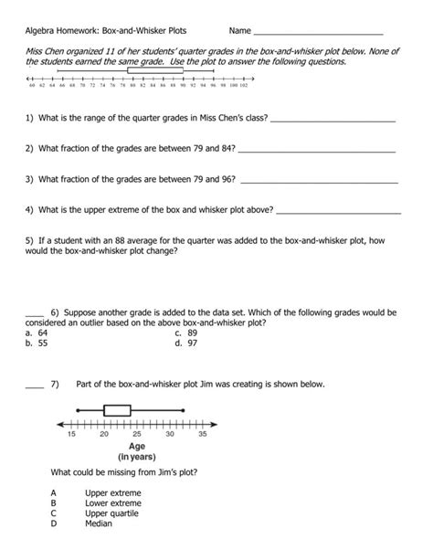 In these worksheets, students will work with box and whisker plots. Box And Whisker Plot Worksheet 1 — excelguider.com