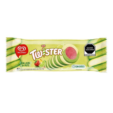 Paleta Helada Holanda Twister Sabor Limón Fresa Y Piña 70 Ml Walmart