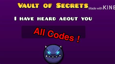 The Vault Of Secrets All Codes Geometry Dash Youtube