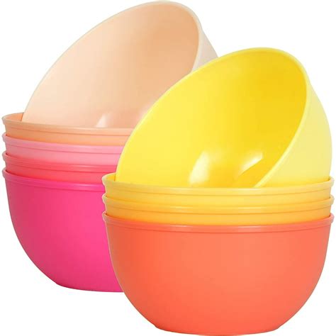 Youngever 9 Pack 10 Ounce Plastic Bowls Kids Plastic Bowls Set Of 9