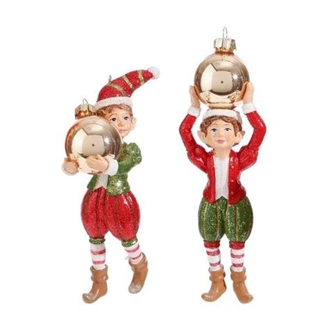 Christmas Elf Ornament With Bauble 14cm Elf Ornaments Ornament Set