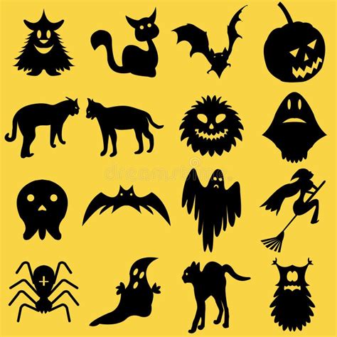 Silhouettes For Halloween Stock Vector Illustration Of Design 101370742