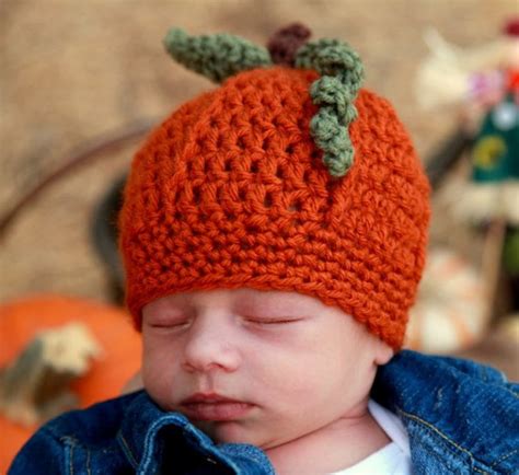 Baby Pumpkin Crochet Beanie Pattern Etsy