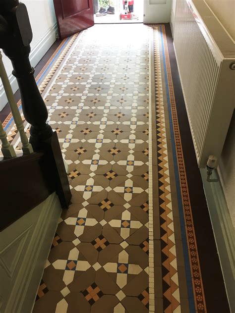 Victorian Tiled Hallway Repaired And Restored In Oswestry Shropshire