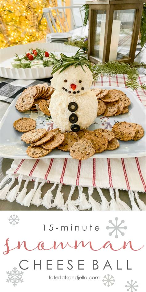 15 Minute Snowman White Cheese Ball Holiday Or Winter Appetizer