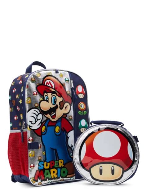 Nintendo Kids Super Mario Bros 17 Backpack With Lunch Bag Set 5