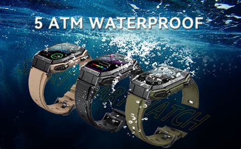 Jelloo Military Smart Watches For Men 5atm Waterproof